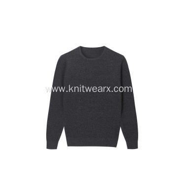 Men's Knitted Ottoman Stitch Stretchable Slim Fit Pullover